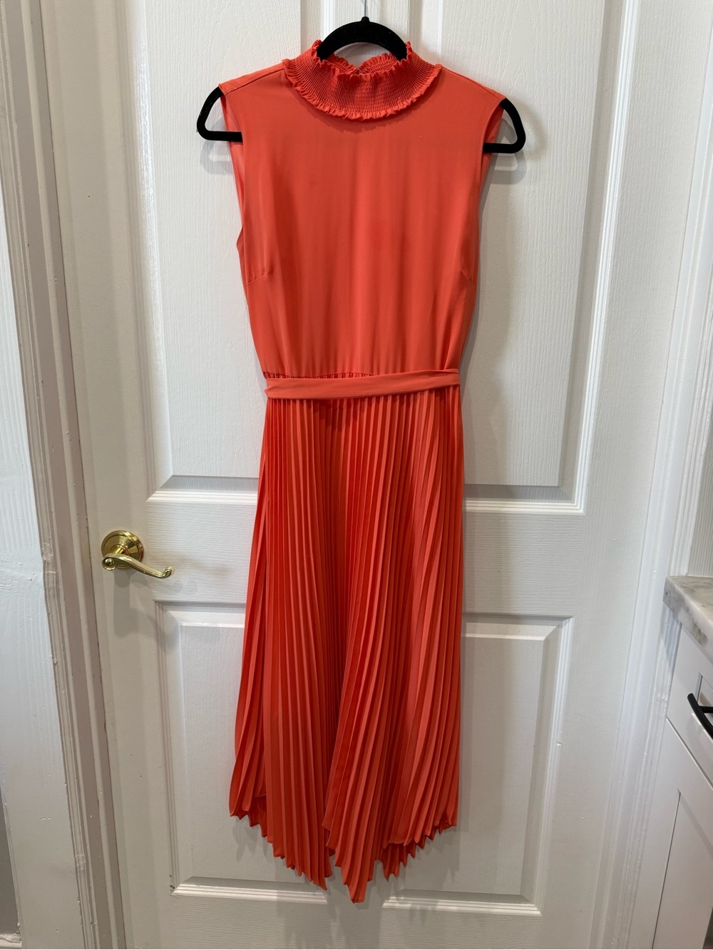 Nanette Lepore Coral High-Low Pleated Dress